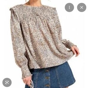 Kori Burgundy and Cream Speckled Blouse